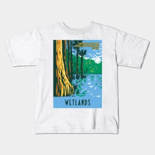 WPA Poster of Art of the Wetlands in Everglades National Park in the state of Florida, USA Kids T-Shirt